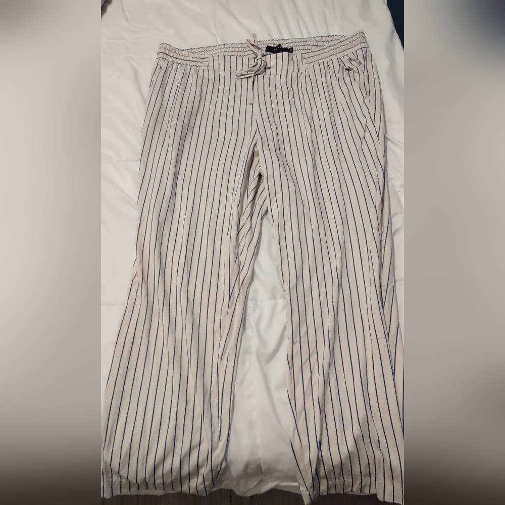 StripedWomen's Pants - Beige and Black